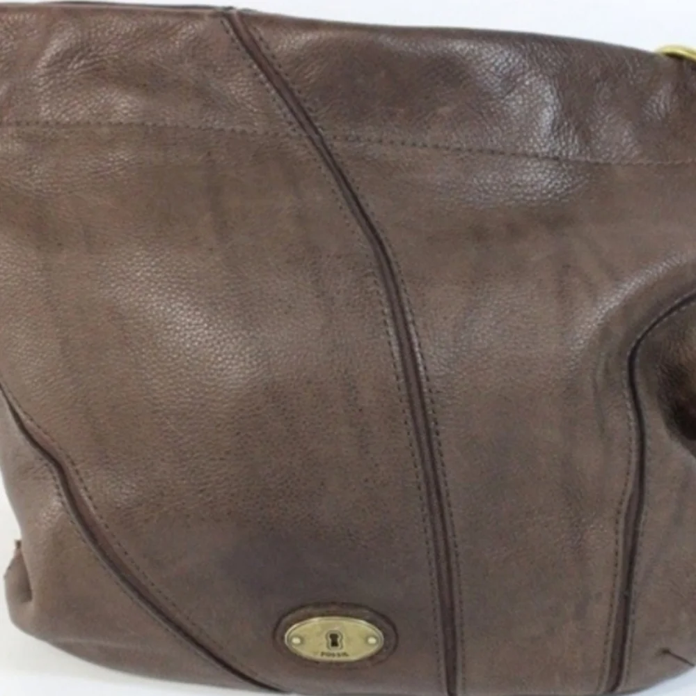 RARE Fossil Floral Hobo Bag & Wallet Genuine Leather Purse with Key Fob Charm